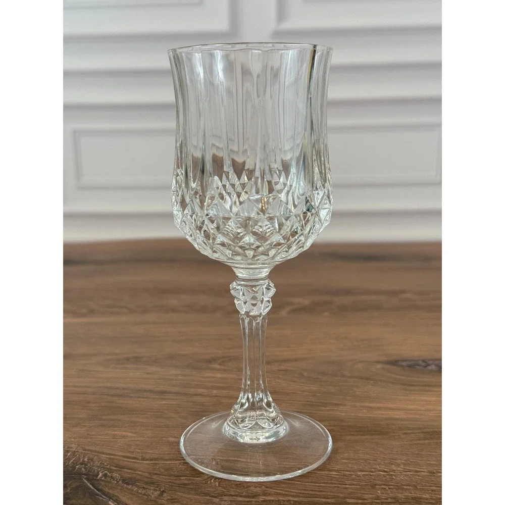 VTG PAIR (2) Cristal D'arques Verres a Pied Longchamp‎ No 5 Crystal Stemglasses